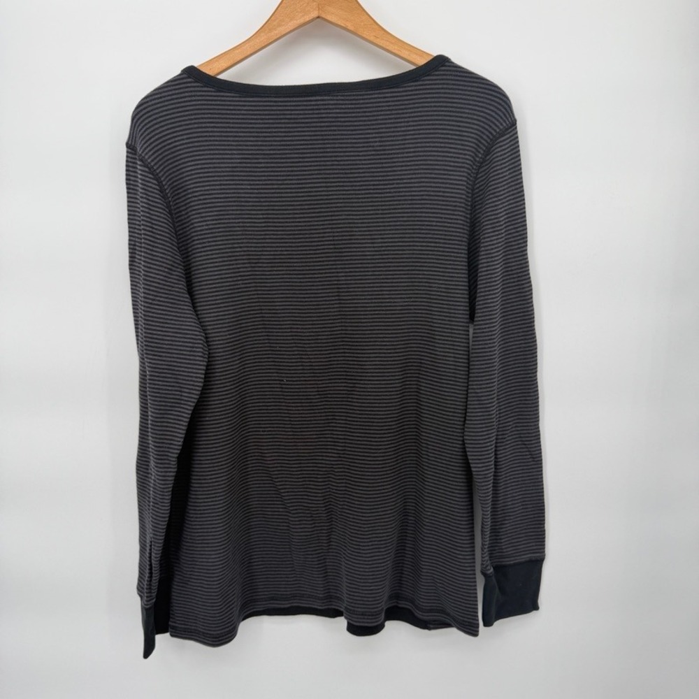 Eddie Bauer Ribbed Knit‎ Henley Top Striped Mixed Media Long Sleeve Size XL - Picture 3 of 10